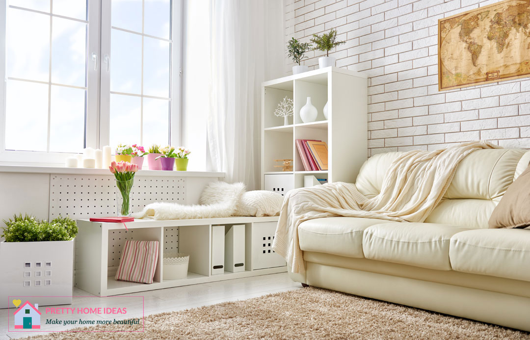 white decor living room